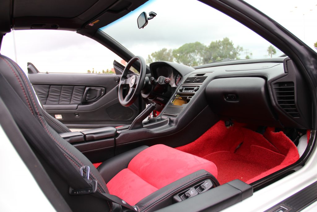 1998 Acura NSX black interior with red trim